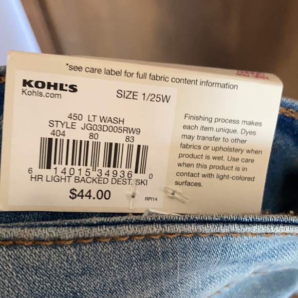 So Skinny jean High rise backed distressed jean with stretch & lycra size 1 / 25 - Picture 16 of 17